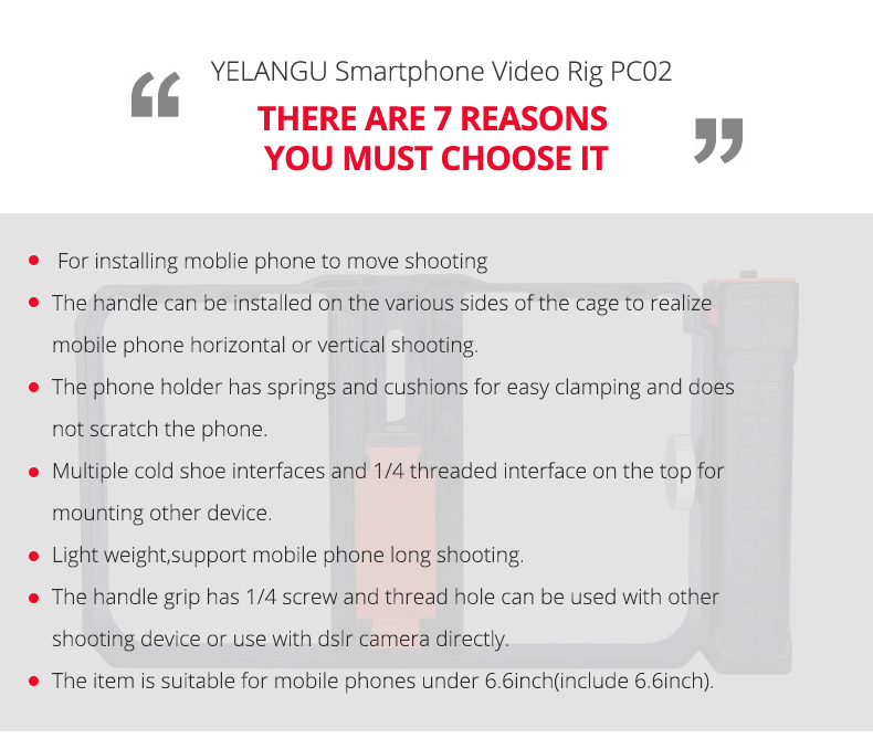 Yelangu PC02 Mobile Phone Video Cage Vlogging Gear