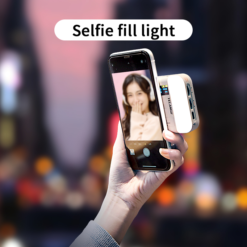 Yelangu MAG5 RGB Double-sided RGB fill light for mobile phone shooting and selfies, with wireless charging magnetic attachment