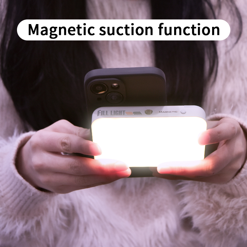 Yelangu MAG5 RGB Double-sided RGB fill light for mobile phone shooting and selfies, with wireless charging magnetic attachment